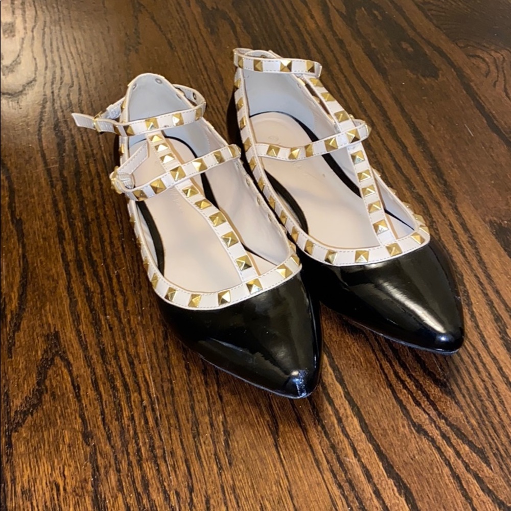 Fake Valentino rockstud black flats